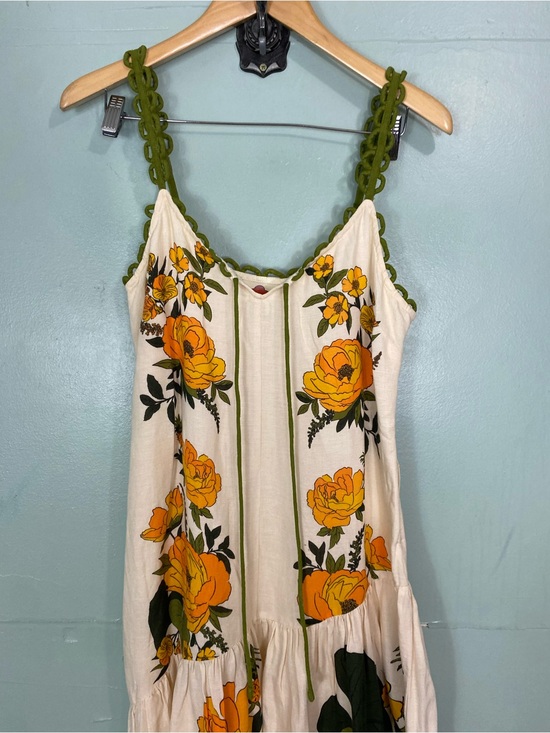 FARM Rio Dresses & Skirts - FARM Rio Cream Maxi Dress with Bold Yellow Floral Print